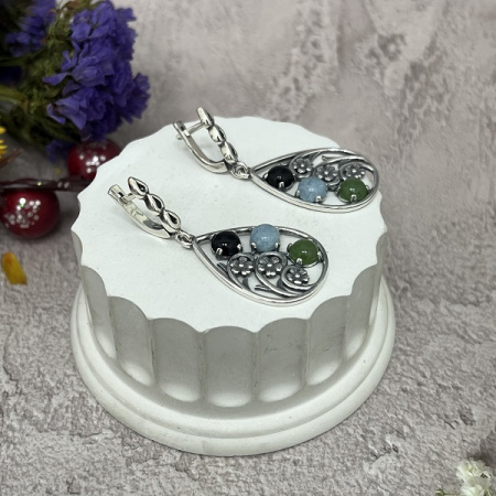 Серебряные серьги Карамель